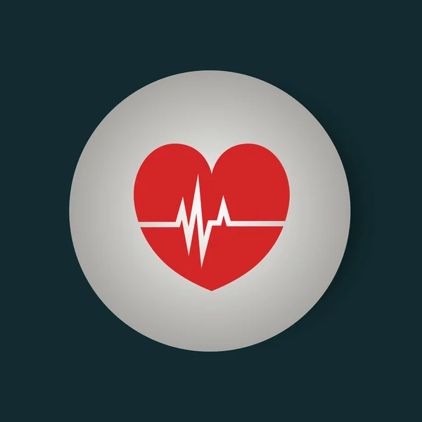 Ikon terisolasi jantung - Stok Vektor