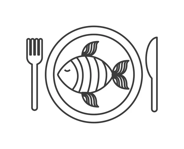 Fish dish restaurant menu — Stock Vector