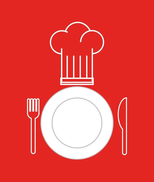 皿とカトラリーのレストラン メニュー — ストックベクタ