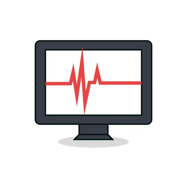 Test cardiologie geïsoleerde pictogram weergeven — Stockvector