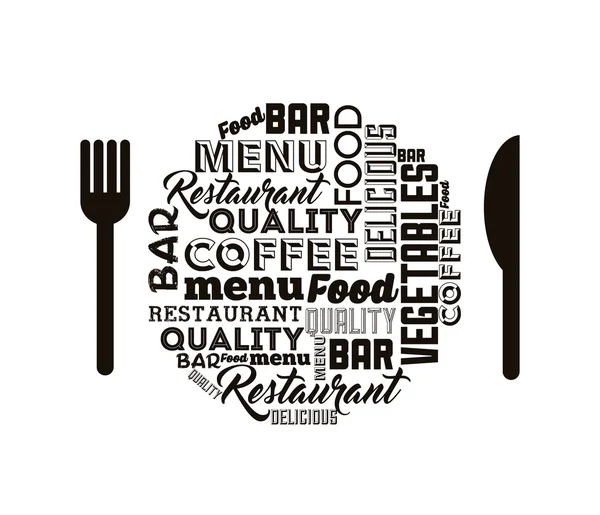 Outils couverts menu restaurant — Image vectorielle