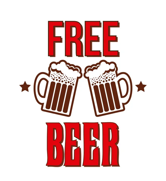 Poster oferta de cerveja livre — Vetor de Stock