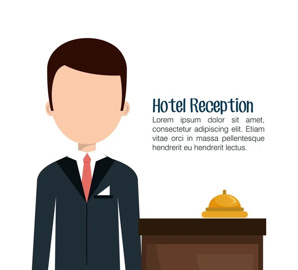 Receptionist hotel service isolated icon — Stock Vector