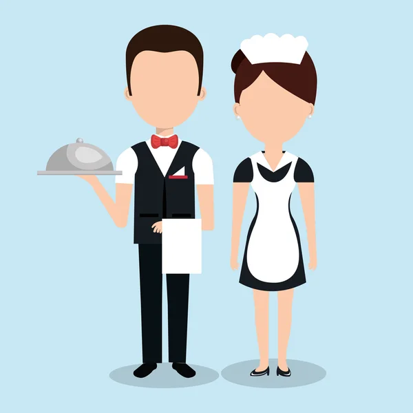 Roomservice hotel geïsoleerde pictogram — Stockvector