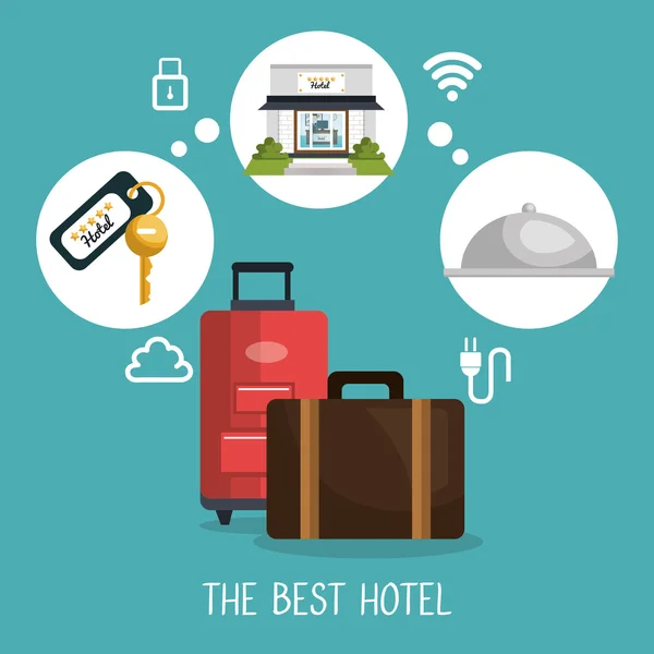 Los mejores iconos de servicios de hotel set — Vector de stock