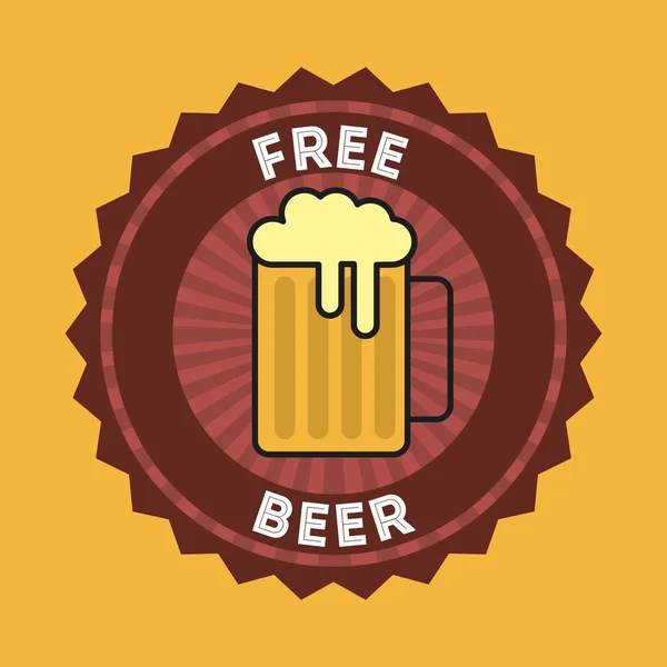 Oferta de cerveza gratis cartel — Vector de stock