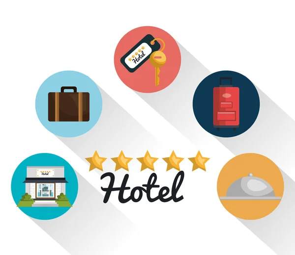 Los mejores iconos de servicios de hotel set — Vector de stock