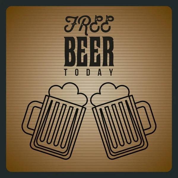 Oferta de cerveza gratis cartel — Vector de stock