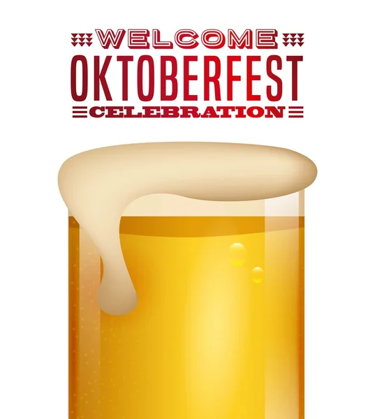 Bienvenue icône affiche oktoberfest — Image vectorielle
