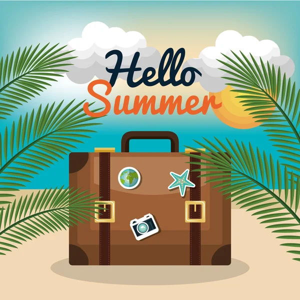 Summer vacations time isolated icon — Stock Vector
