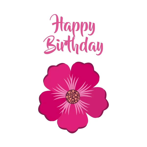 Happy birthday celebration poster floral — Stock Vector