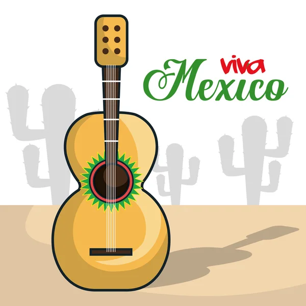 Viva mexico strumento musicale poster isolato — Vettoriale Stock