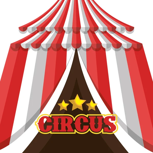 Cirkuszi sátor szórakoztató elszigetelt ikon — Stock Vector
