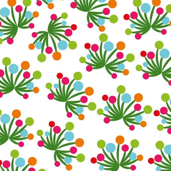 Fleurs et feuilles jardin fond décoration — Image vectorielle