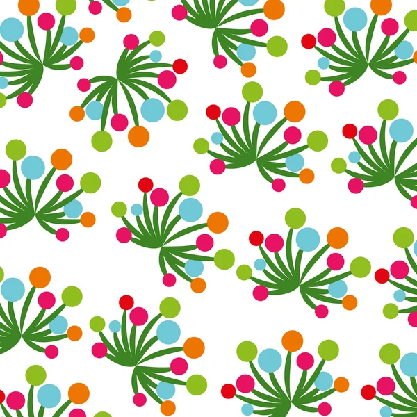 Flores y hojas jardín fondo decoración — Vector de stock