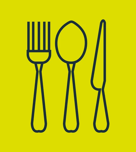 Set cutlery isolated icon — Stock Vector