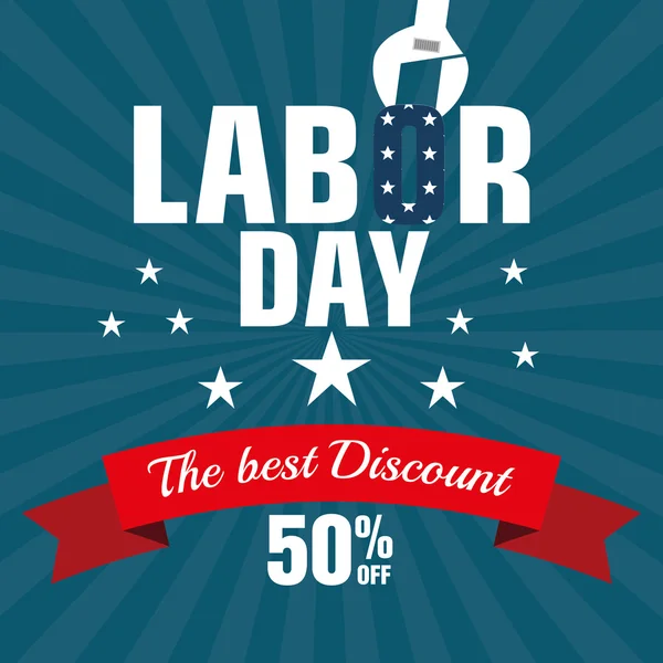 Labor day sale big isolated icon — Stock Vector