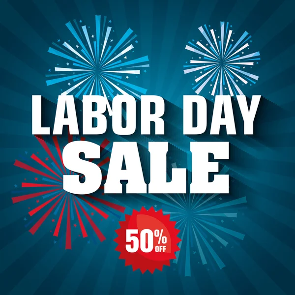 Labor day sale big isolated icon — Stock Vector