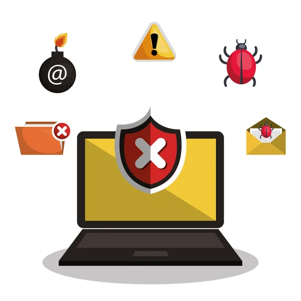 Icono de información de seguridad en Internet — Vector de stock