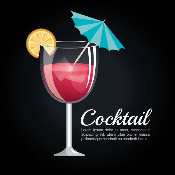 Cocktail tropical poster bar icon — Stock Vector