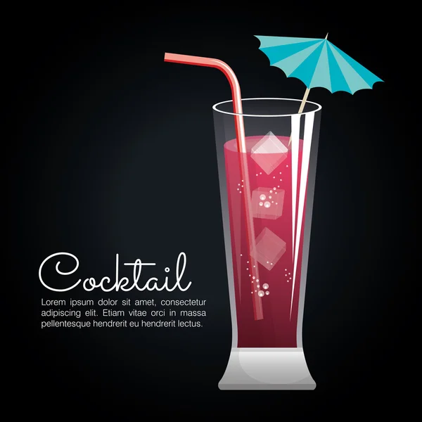 Cóctel tropical cartel bar icono — Vector de stock