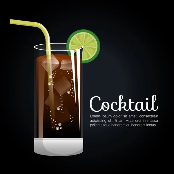 Het pictogram van cocktail tropische poster — Stockvector