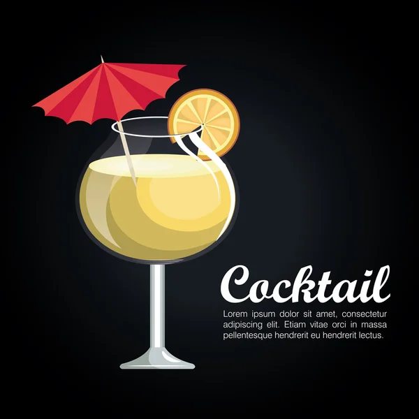 Cocktail tropische Posterbar-Ikone — Stockvektor