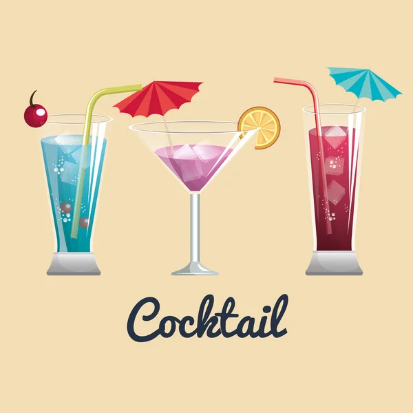 Menyraden cocktails lista — Stock vektor