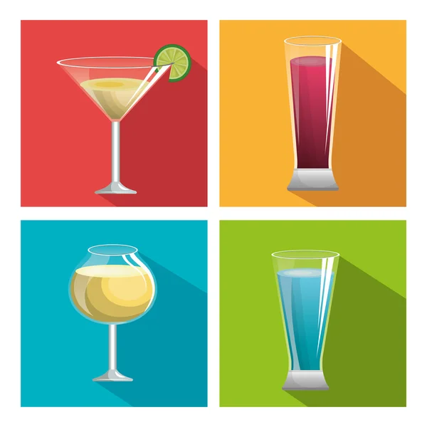 Cocktails lijst menubalk — Stockvector