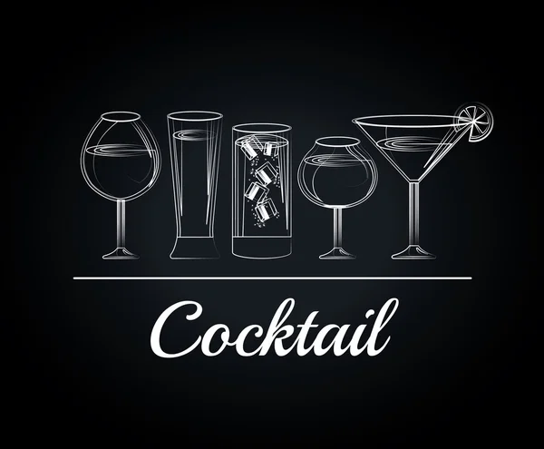Cocktails lijst menubalk — Stockvector