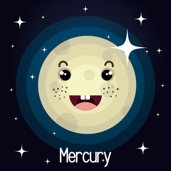 Merkur Planet Charakter Raum Hintergrund — Stockvektor
