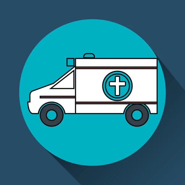 Ambulans araç izole simgesi — Stok Vektör