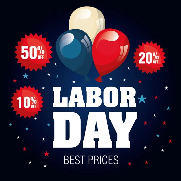 Labor day sale big isolated icon — Stock Vector