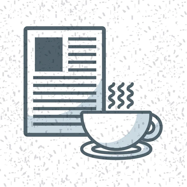 文档和咖啡的杯孤立的图标 — 图库矢量图片