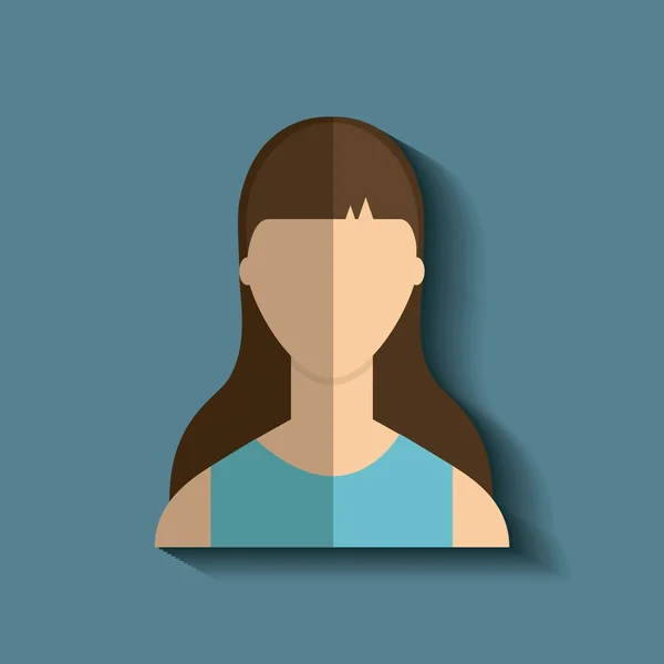 Jeune femme avatar féminin — Image vectorielle