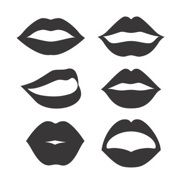 dudaklar kadın d Icons set