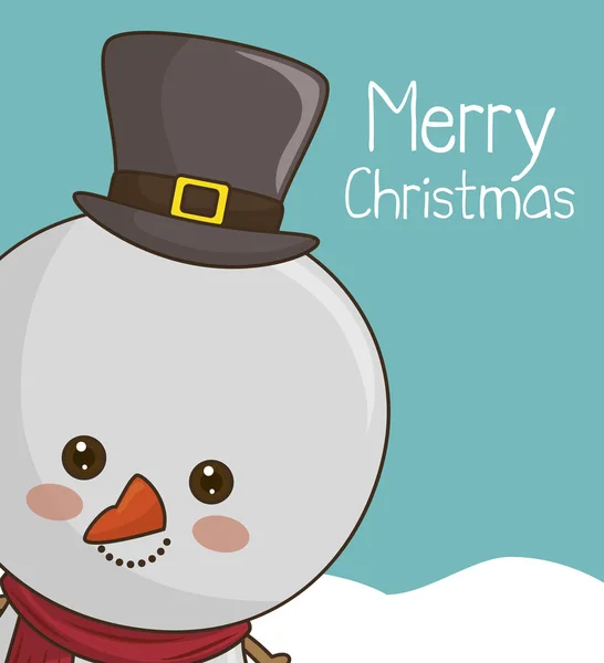 Sneeuwpop karakter pictogram — Stockvector