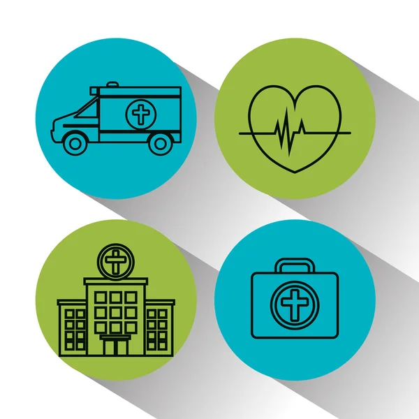 Set medische gezondheidszorg pictogrammen — Stockvector