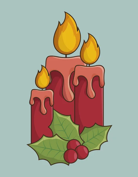 蜡烛圣诞节图标 — 图库矢量图片