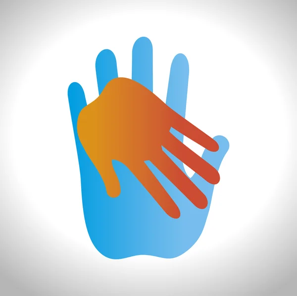 Ajudando ícone conceito mãos —  Vetores de Stock