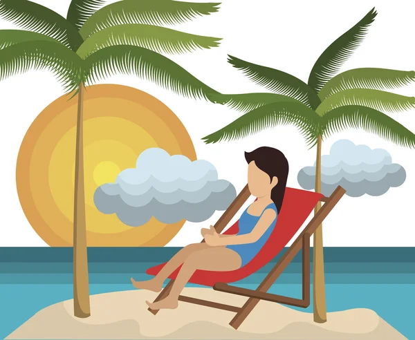 Summer vacation holiday icon — Stock Vector