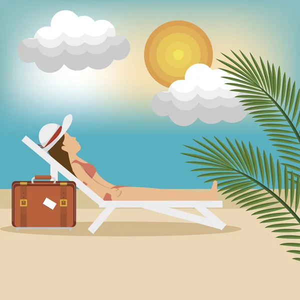 Summer vacation holiday icon — Stock Vector