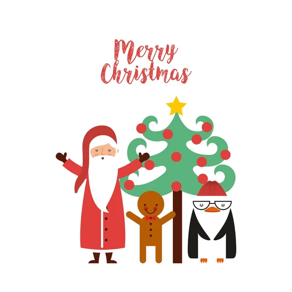 Happy merry christmas card — Stock Vector