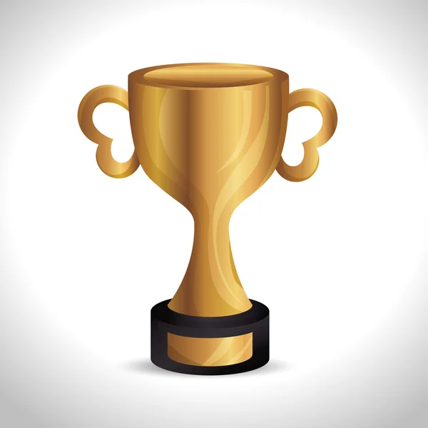 Trophy gold award d icon — Stock Vector