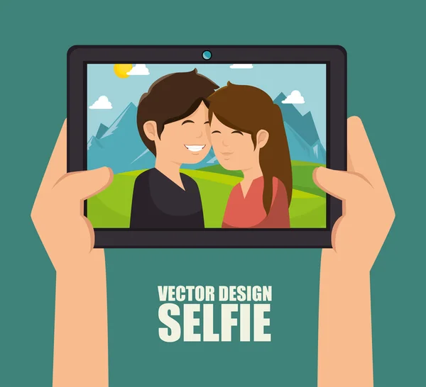 Fotografía selfie estilo aislado — Vector de stock