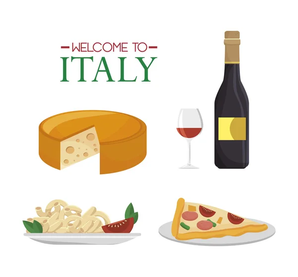Italiaans eten traditie geïsoleerde pictogram — Stockvector