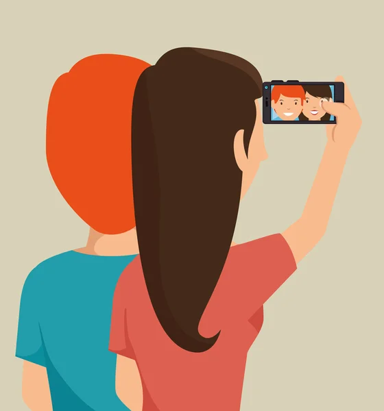 Fotografía selfie estilo aislado — Vector de stock