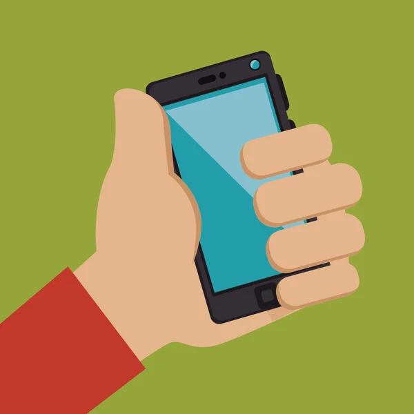 Hand user smartphone isolated — Stock Vector