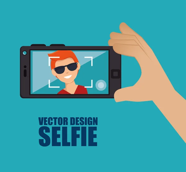 Fotografie selfie stijl geïsoleerd — Stockvector