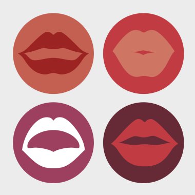 dudaklar kadın d Icons set